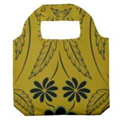 Folk Flowers Print Floral Pattern Ethnic Art Premium Foldable Grocery Recycle Bag