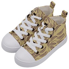 Folk Flowers Print Floral Pattern Ethnic Art Kids  Mid-top Canvas Sneakers