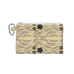 Folk Flowers Print Floral Pattern Ethnic Art Canvas Cosmetic Bag (small)