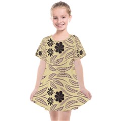 Folk Flowers Print Floral Pattern Ethnic Art Kids  Smock Dress