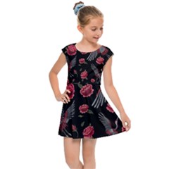 Cranes N Roses Kids  Cap Sleeve Dress by HWDesign