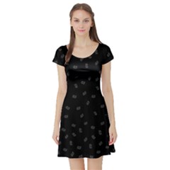 Officially Sexy Black & White Os Collection Short Sleeve Skater Dress