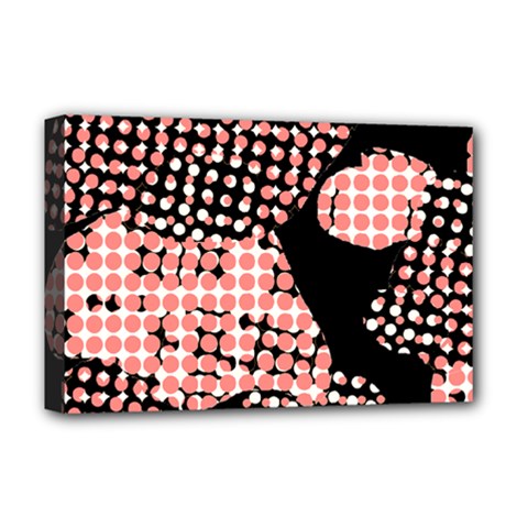 Abstrait Effet Formes Noir/rose Deluxe Canvas 18  X 12  (stretched) by kcreatif