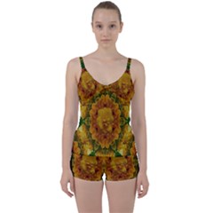 Tropical Spring Rose Flowers In A Good Mood Decorative Tie Front Two Piece Tankini by pepitasart