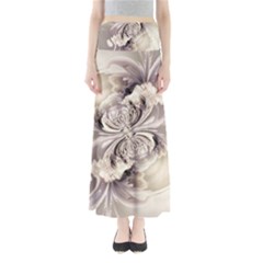 Fractal Feathers Full Length Maxi Skirt