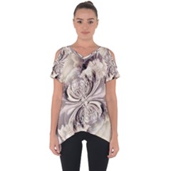 Fractal Feathers Cut Out Side Drop Tee by MRNStudios