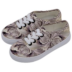Fractal Feathers Kids  Classic Low Top Sneakers by MRNStudios