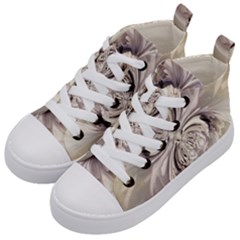 Fractal Feathers Kids  Mid-top Canvas Sneakers by MRNStudios