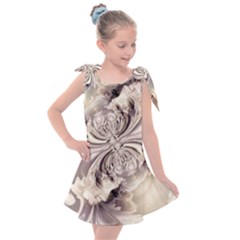 Fractal Feathers Kids  Tie Up Tunic Dress by MRNStudios