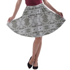 Nature Collage Seamless Pattern A-line Skater Skirt by dflcprintsclothing