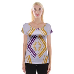 Abstract Geometric Design    Cap Sleeve Top by Eskimos