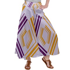 Abstract Geometric Design    Satin Palazzo Pants by Eskimos