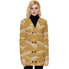 Abstract geometric design    Button Up Hooded Coat 