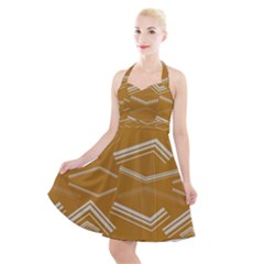 Abstract Geometric Design    Halter Party Swing Dress  by Eskimos