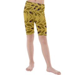 Folk Flowers Print Floral Pattern Ethnic Art Kids  Mid Length Swim Shorts by Eskimos