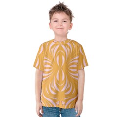 Folk Flowers Print Floral Pattern Ethnic Art Kids  Cotton Tee