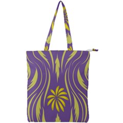 Folk Flowers Print Floral Pattern Ethnic Art Double Zip Up Tote Bag by Eskimos