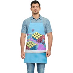 Floating-cubes-on-blue Backgrounderaser 20220422 203144521 Backgrounderaser 20220422 203216276 Kitchen Apron by marthatravis1968