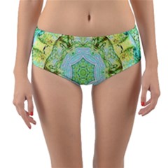 Green Marble Reversible Mid-waist Bikini Bottoms by 3cl3ctix