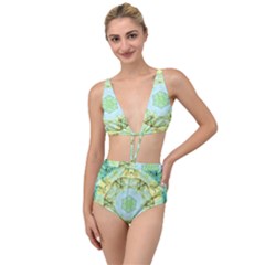 Green Marble Tied Up Two Piece Swimsuit by 3cl3ctix
