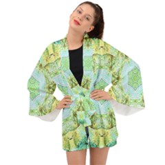 Green Marble Long Sleeve Kimono