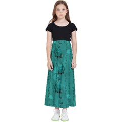 Vintage Rose Buds  Blooming In Color Decorative Kids  Flared Maxi Skirt by pepitasart