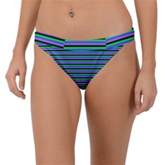 Horizontals (green, Blue And Violet) Band Bikini Bottom