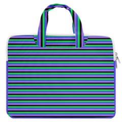 Horizontals (green, Blue And Violet) Macbook Pro 16  Double Pocket Laptop Bag 