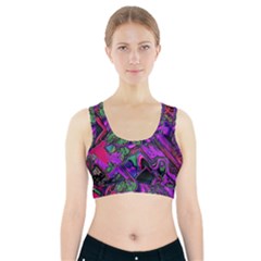 Neon Aquarium Sports Bra With Pocket by MRNStudios