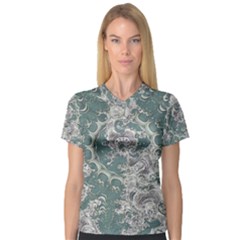 Seaweed Mandala V-Neck Sport Mesh Tee