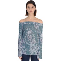 Seaweed Mandala Off Shoulder Long Sleeve Top by MRNStudios