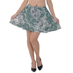 Seaweed Mandala Velvet Skater Skirt by MRNStudios