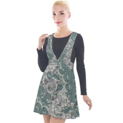 Seaweed Mandala Plunge Pinafore Velour Dress by MRNStudios