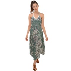 Seaweed Mandala Halter Tie Back Dress 