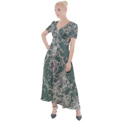 Seaweed Mandala Button Up Short Sleeve Maxi Dress by MRNStudios