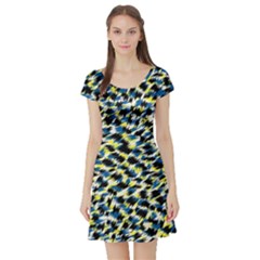 Digital Animal  Print Short Sleeve Skater Dress by Sparkle