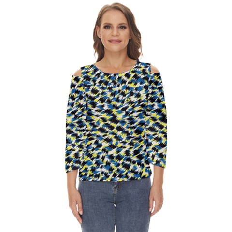 Digital Animal  Print Cut Out Wide Sleeve Top by Sparkle