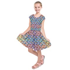 Colorful Flowers Kids  Short Sleeve Dress by Sparkle