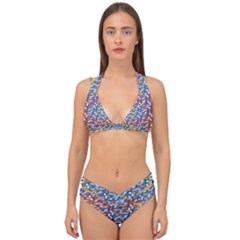 Colorful Flowers Double Strap Halter Bikini Set by Sparkle