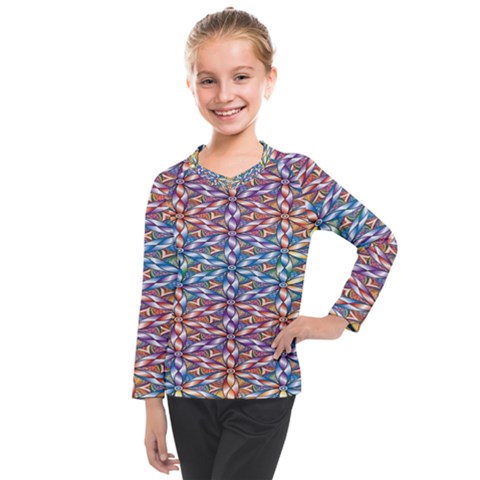 Colorful Flowers Kids  Long Mesh Tee by Sparkle