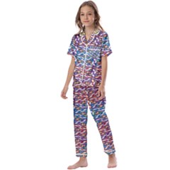 Colorful Flowers Kids  Satin Short Sleeve Pajamas Set by Sparkle