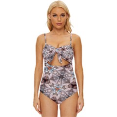 Digital Illusion Knot Front One-piece Swimsuit by Sparkle