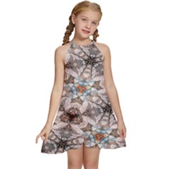 Digital Illusion Kids  Halter Collar Waist Tie Chiffon Dress by Sparkle