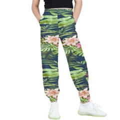 Flowers Pattern Kids  Elastic Waist Pants by Sparkle