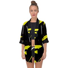 Abstract Pattern Open Front Chiffon Kimono by Sparkle