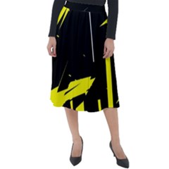 Abstract Pattern Classic Velour Midi Skirt  by Sparkle