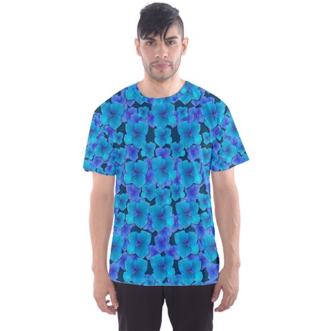 Blue In Bloom On Fauna A Joy For The Soul Decorative Men s Sport Mesh Tee by pepitasart
