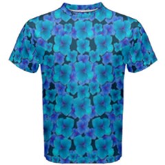 Blue In Bloom On Fauna A Joy For The Soul Decorative Men s Cotton Tee by pepitasart