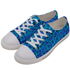 Blue In Bloom On Fauna A Joy For The Soul Decorative Women s Low Top Canvas Sneakers by pepitasart