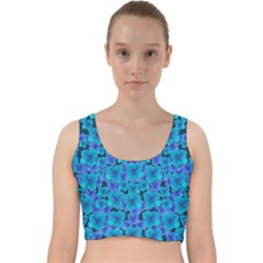 Blue In Bloom On Fauna A Joy For The Soul Decorative Velvet Racer Back Crop Top by pepitasart